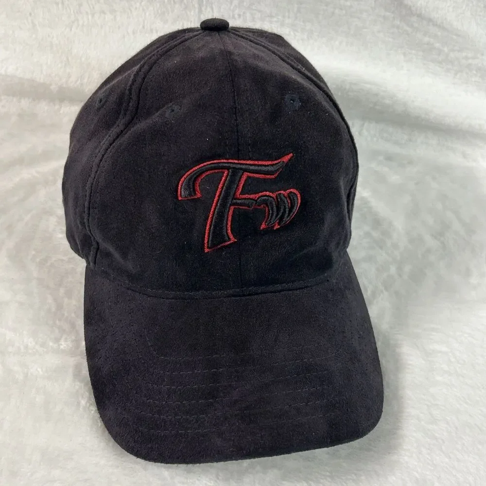 Fersten Worldwide Velvet Black/Navy Blue Mens Hat Adjustable Ball Cap Baseball